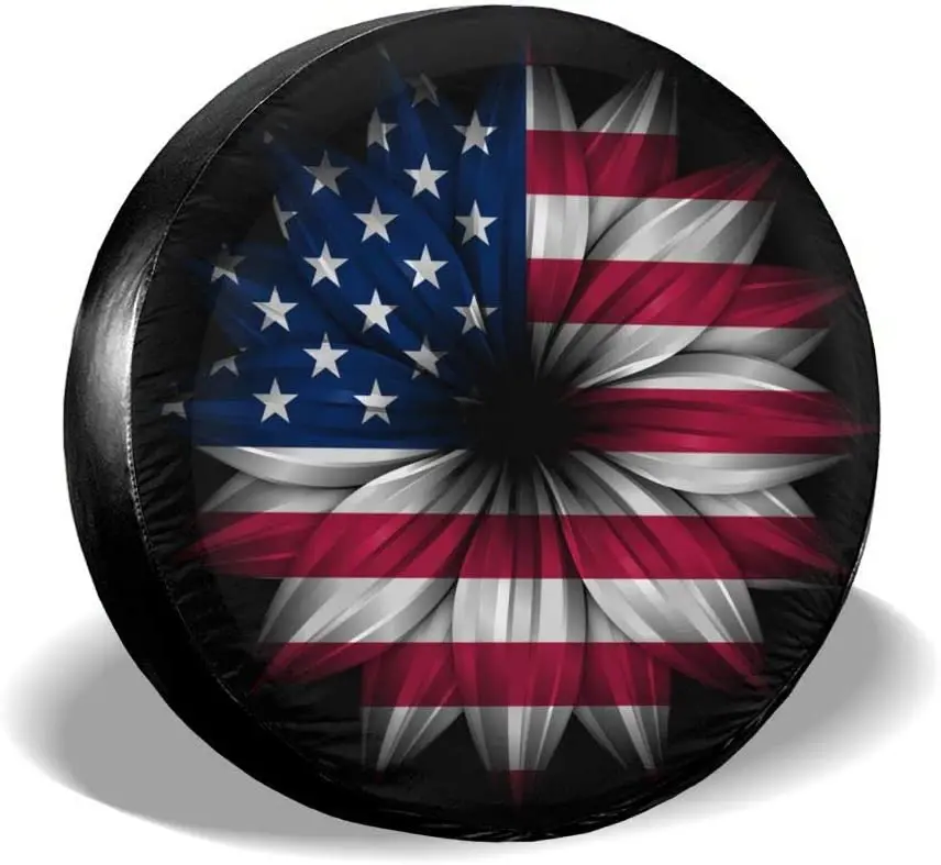 Delerain USA Flag Flower Spare Tire Covers Waterproof Dust-Proof Spare Wheel Cover Universal Fit for Jeep, Trailer, RV, SUV, Tru
Delerain USA Flag Flower Spare Tire Covers Waterproof Dust-Proof Spare Wheel Cover Universal Fit for Jeep, Trailer, RV, SUV, Tru