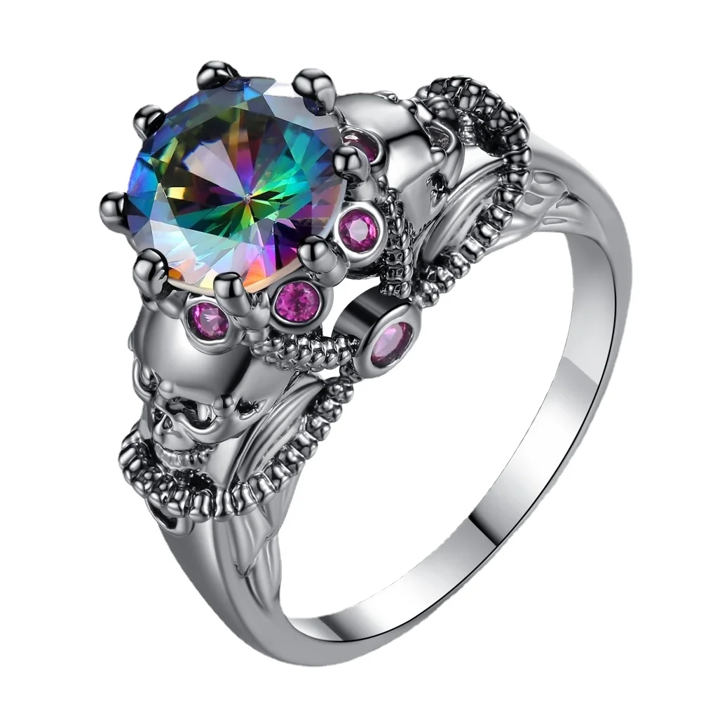 Trendy Elegant Zircon Cubic Crystal Rings for Women Hot Sale Vintage Black Gold Punk Skull Ring Female Wedding Jewelry
Trendy Elegant Zircon Cubic Crystal Rings for Women Hot Sale Vintage Black Gold Punk Skull Ring Female Wedding Jewelry