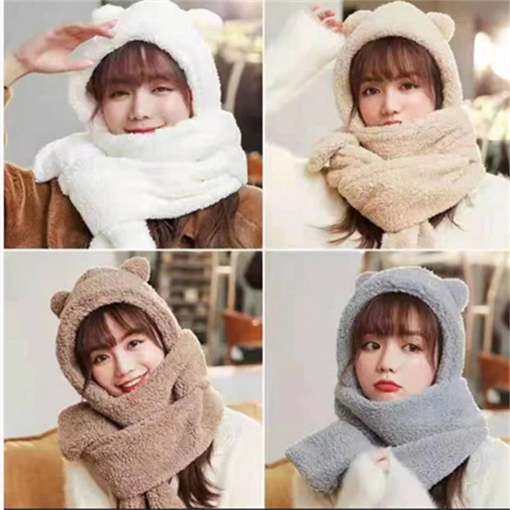 Cute Newborn Baby Bear Ear Hat Scarf Gloves Winter Women Beanies Caps Warm Casual Plush Hats Solid Fleece Girl Kawaii Present
Cute Newborn Baby Bear Ear Hat Scarf Gloves Winter Women Beanies Caps Warm Casual Plush Hats Solid Fleece Girl Kawaii Present
