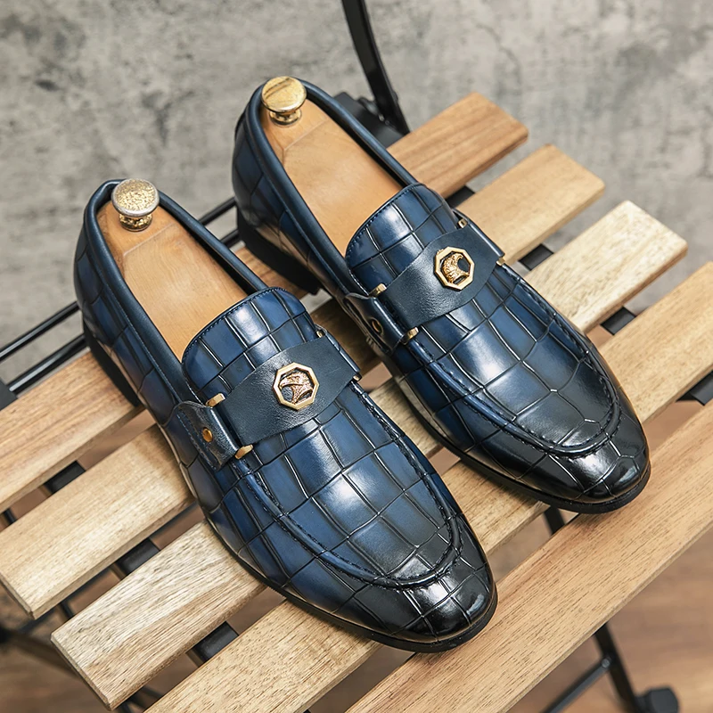 Men Elegant Loafers Solid Color Crocodile Pattern PU Slip-On Metal Decorative Fashion Business Casual Wedding Party Dress Shoes
Men Elegant Loafers Solid Color Crocodile Pattern PU Slip-On Metal Decorative Fashion Business Casual Wedding Party Dress Shoes