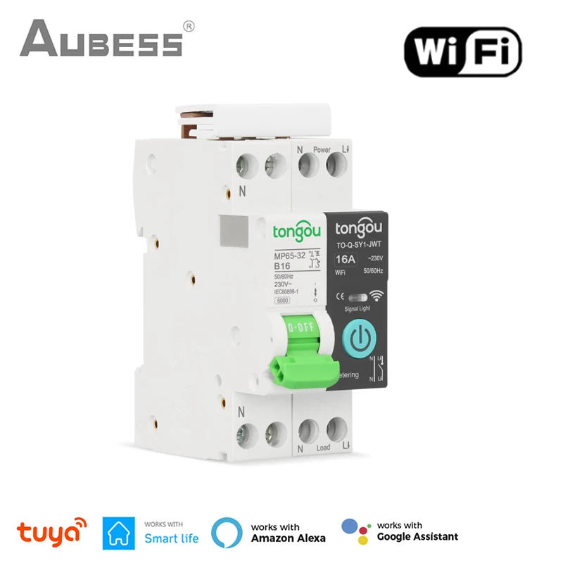 TUYA WIFI Smart Circuit Breaker 1P 32A DIN Rail For Smart Home Wireless Remote Control Switch By Smart Life APP With Metering
TUYA WIFI Smart Circuit Breaker 1P 32A DIN Rail For Smart Home Wireless Remote Control Switch By Smart Life APP With Metering