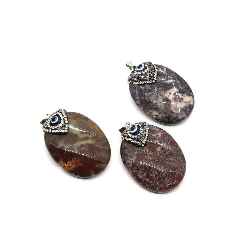 1pc 30x45mm Oval Shaped Natural Semi-precious Stone Evil Eye Agate Pendants Agate with Rhinestone DIY for Making Necklace
1pc 30x45mm Oval Shaped Natural Semi-precious Stone Evil Eye Agate Pendants Agate with Rhinestone DIY for Making Necklace