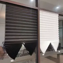 블랙 화이트 얼룩말 플리츠 롤러 블라인드, 부직포 자체 접착 창문 그늘 암막 커튼, 침실 거실 발코니 장식