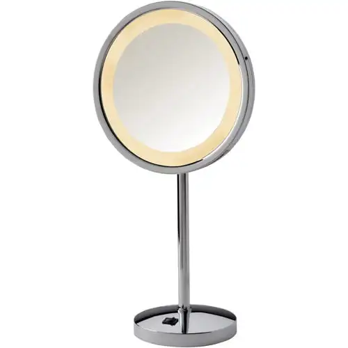 Jerdon 9.5" Tabletop LED -Lighted Mirror with 5x Magnification and Built-In Electrical Outlet, 17" Height, Chrome
Jerdon 9.5" Tabletop LED -Lighted Mirror with 5x Magnification and Built-In Electrical Outlet, 17" Height, Chrome