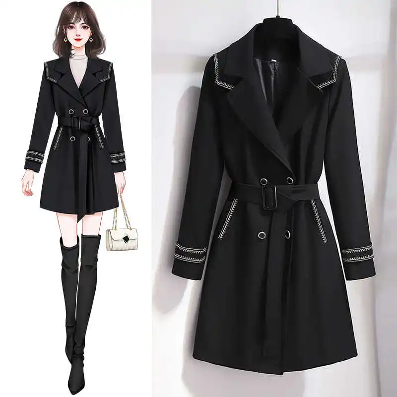 Chic Women Trench Coat Casual Women's Long Outerwear Loose Overcoat Autumn Winter Fashion Double-breasted Windbreaker Femme T12
Chic Women Trench Coat Casual Women's Long Outerwear Loose Overcoat Autumn Winter Fashion Double-breasted Windbreaker Femme T12