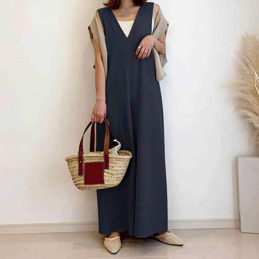 Oversize Women's Summer Jumpsuits Solid Straight Wide Leg Women Jumpsuit Summer V-neck Sleeveless Romper Playsuits Female
Oversize Women's Summer Jumpsuits Solid Straight Wide Leg Women Jumpsuit Summer V-neck Sleeveless Romper Playsuits Female