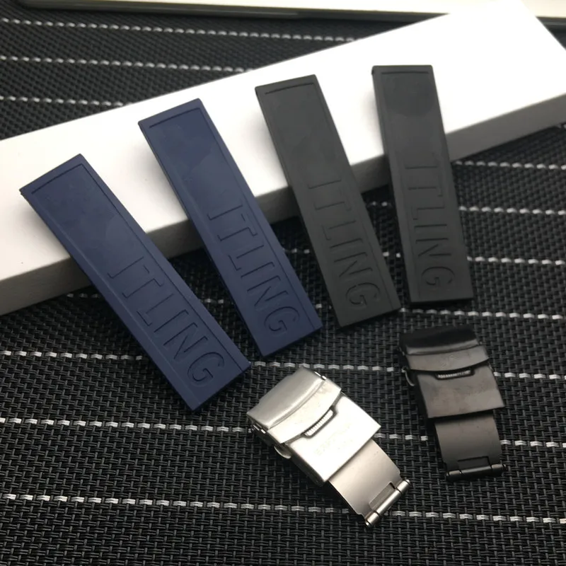 Black Blue Silicone Rubber Watch band 20mm Watchband Bracelet For navitimer/avenger/Breitling strap tools
Black Blue Silicone Rubber Watch band 20mm Watchband Bracelet For navitimer/avenger/Breitling strap tools
