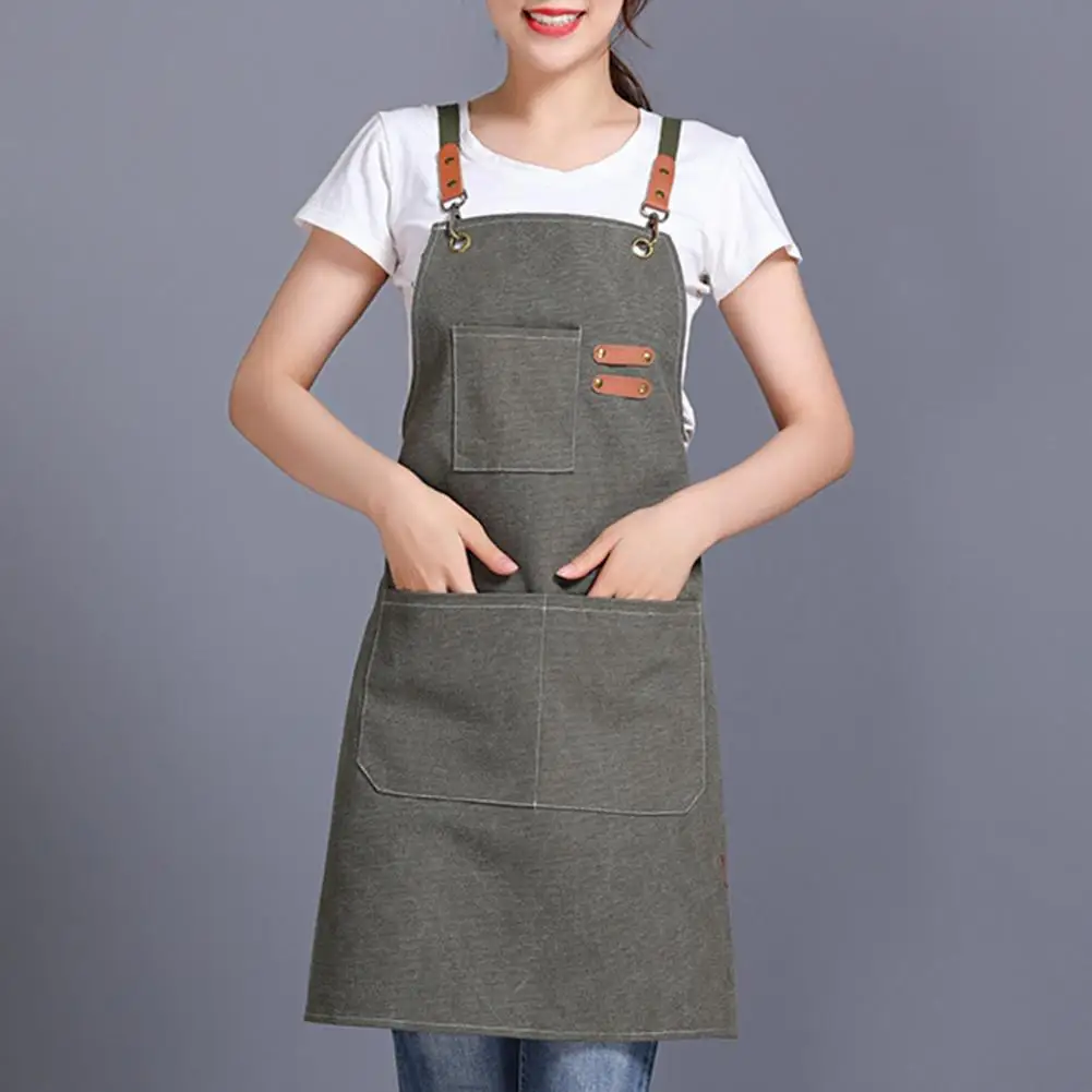 Work Apron For Woman Men Thick Sleeveless Breathable Unisex Multi-pockets Storage Cotton Cross Back Kitchen Apron for Home
Work Apron For Woman Men Thick Sleeveless Breathable Unisex Multi-pockets Storage Cotton Cross Back Kitchen Apron for Home