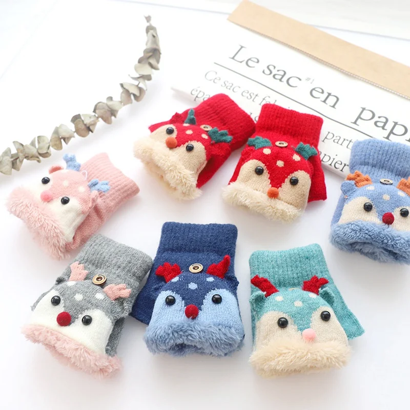 Baby Plush Gloves Fur Elk Mittens Winter Warm Kids Velvet Gloves Half Finger Children Thicken Flip Mittens Age 4-8 Years
Baby Plush Gloves Fur Elk Mittens Winter Warm Kids Velvet Gloves Half Finger Children Thicken Flip Mittens Age 4-8 Years
