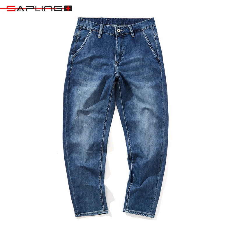 Mens Ankle Length Jeans Spring Summer Elastic Tapered Harem Daddy Pants Men's Washed Medium Blue Oblique Pocket Jeans Men Pants
Mens Ankle Length Jeans Spring Summer Elastic Tapered Harem Daddy Pants Men's Washed Medium Blue Oblique Pocket Jeans Men Pants