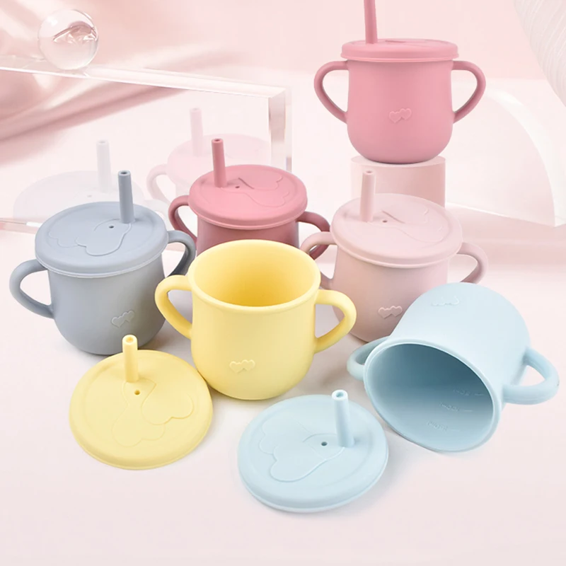 Baby Feeding Cups Food Grade Silicone Children Drinking Straws Cup With Handle Sippy Leakproof Cup With Lids Baby Tableware
Baby Feeding Cups Food Grade Silicone Children Drinking Straws Cup With Handle Sippy Leakproof Cup With Lids Baby Tableware