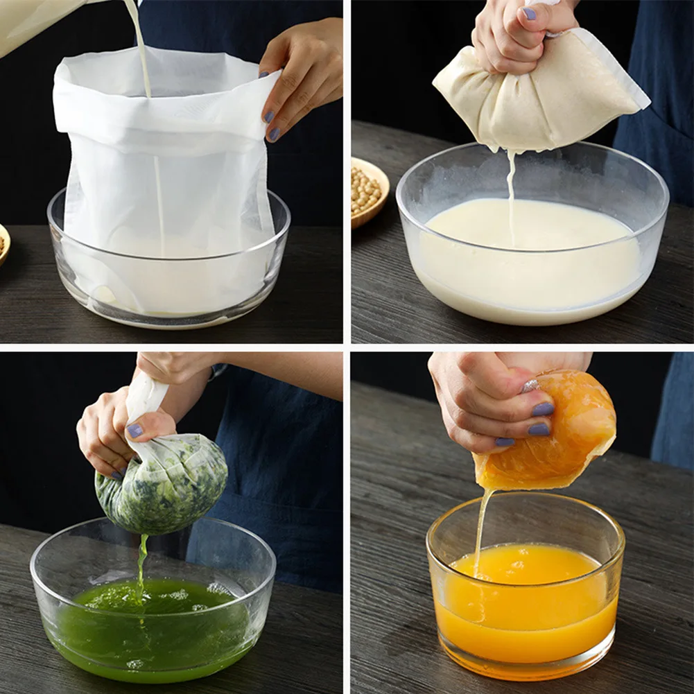 2pcs Reusable 200 Mesh Filter Bag Nylon Fine Mesh Food Strainer For Nut Milk Coffee Kitchen Tools Gadgets 20*30cm/25*35cm
2pcs Reusable 200 Mesh Filter Bag Nylon Fine Mesh Food Strainer For Nut Milk Coffee Kitchen Tools Gadgets 20*30cm/25*35cm