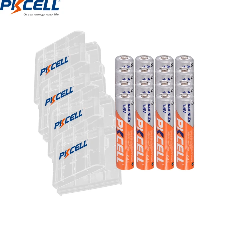 16Pcs PKCELL AAA battery 900mWh Ni-Zn AAA Rechargeable Battery Batteries 1.6V aaa with 4PC AAA AA battery box holder
16Pcs PKCELL AAA battery 900mWh Ni-Zn AAA Rechargeable Battery Batteries 1.6V aaa with 4PC AAA AA battery box holder