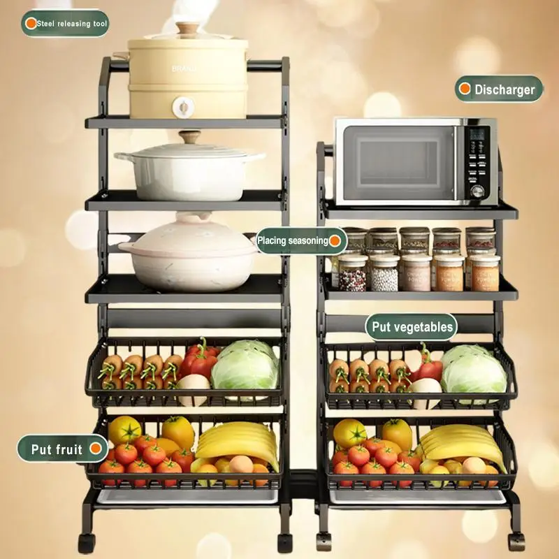 New Kitchen Storage Rack For Home With Multiple Layers For Kitchen Vegetables And Fruits Movable And Organized Pushcart Basket
New Kitchen Storage Rack For Home With Multiple Layers For Kitchen Vegetables And Fruits Movable And Organized Pushcart Basket