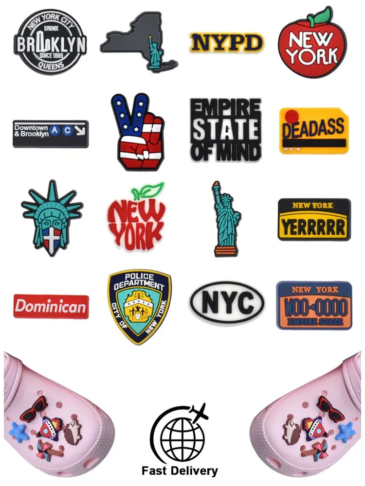 1Pcs PVC American for Croc Charm DIY Shoes Ornaments Badge Women Clogs Buckle Kids Pins Decoration Jeans Party Favors Wholesale
1Pcs PVC American for Croc Charm DIY Shoes Ornaments Badge Women Clogs Buckle Kids Pins Decoration Jeans Party Favors Wholesale