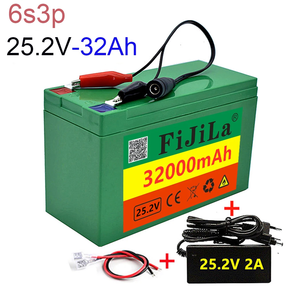 

24v 32.0ah 6s3p 18650 bateria de lítio 25.2v 32000mah bicicleta elétrica ciclomotor/elétrica/li ion bateria com carregador