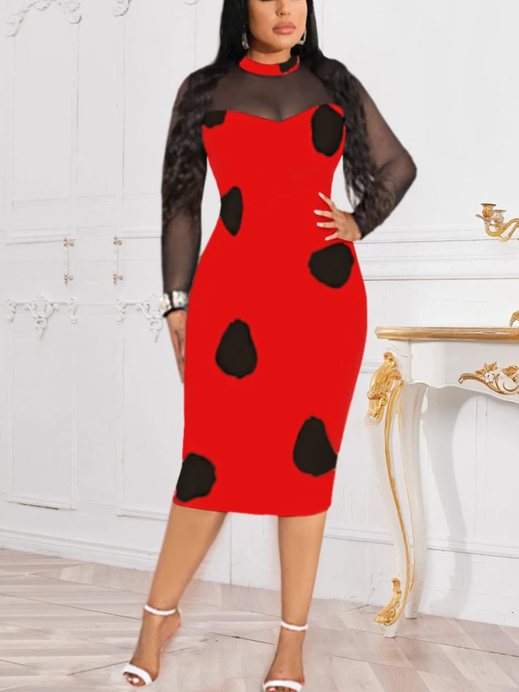 AOMEI Women Sexy Bodycon Dress Sheath Black Tulle Mesh See Though Long Sleeve High Neck Cow Print Knee Female Party Office Robe
AOMEI Women Sexy Bodycon Dress Sheath Black Tulle Mesh See Though Long Sleeve High Neck Cow Print Knee Female Party Office Robe