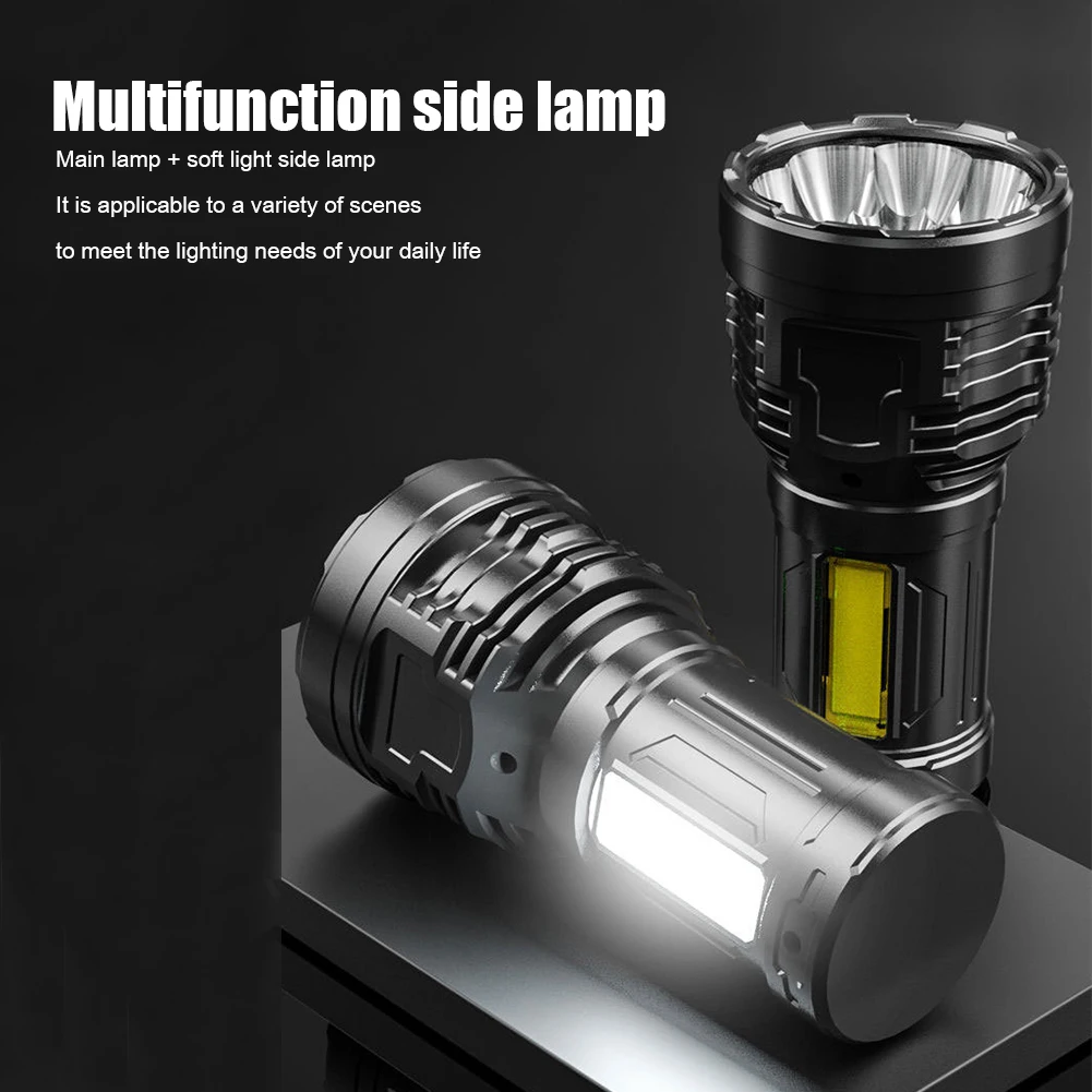 500LM Ultra Bright LED Flashlight COB USB Rechargeable Camping Torch Light 4 Lighting Modes Waterproof Light Lamp for Hiking
500LM Ultra Bright LED Flashlight COB USB Rechargeable Camping Torch Light 4 Lighting Modes Waterproof Light Lamp for Hiking