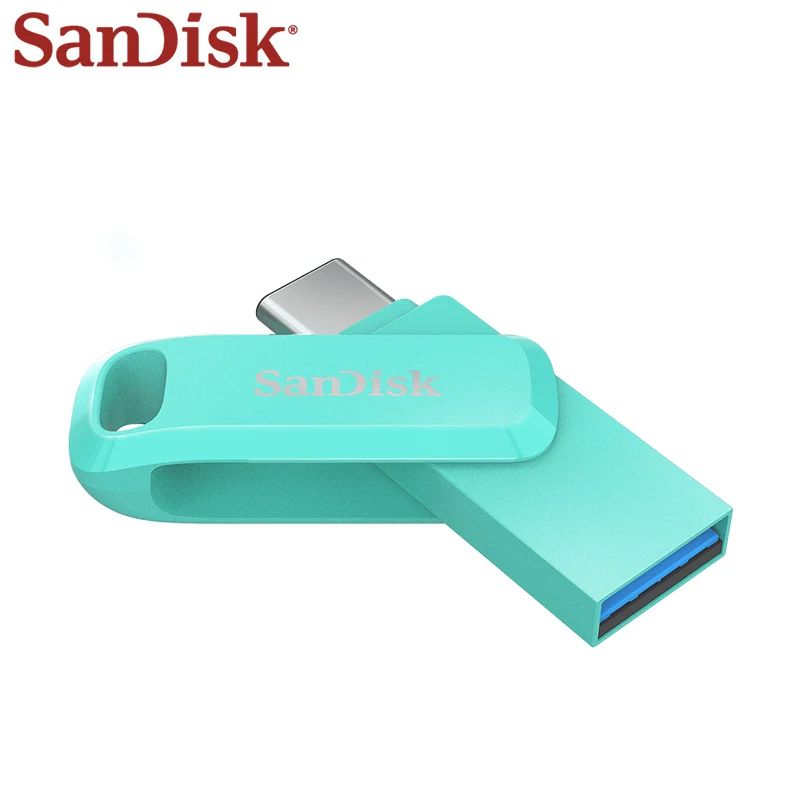 

Лидер продаж, оригинальный зеленый USB флеш-накопитель Sandisk, 64 ГБ, 128 ГБ, 256 ГБ, 512 ГБ, OTG, Type-C, DC3, USB 3,1, мини U-диск, USB-флешка
