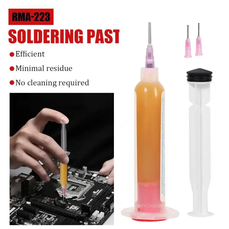 Solder Flux 10cc RMA 223 RMA-223 Soldering Paste Flux Solder Grease For Computer Chips Phone LED BGA SMD PGA PCB Repair Tools
Solder Flux 10cc RMA 223 RMA-223 Soldering Paste Flux Solder Grease For Computer Chips Phone LED BGA SMD PGA PCB Repair Tools
