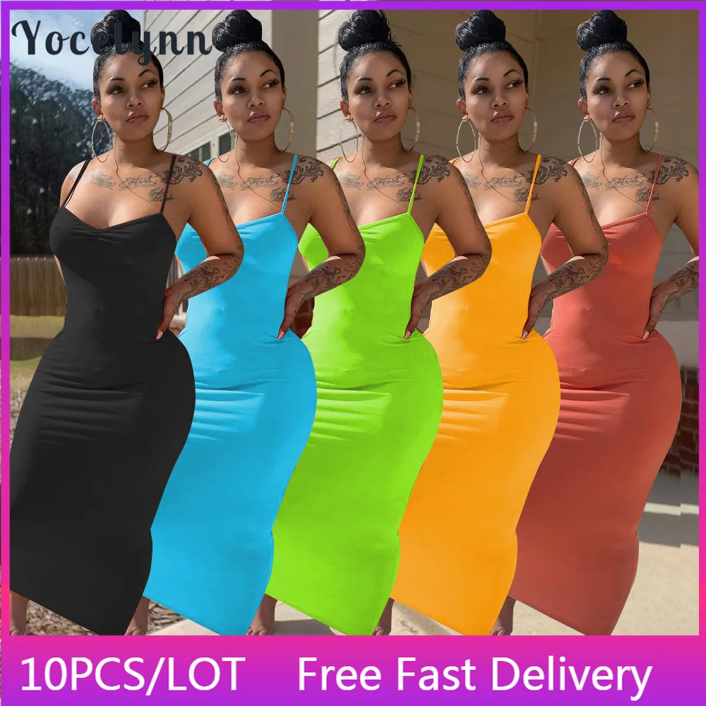 10PCS Wholesale Items In Bulk Summer Bodycon Dress Solid Color Spaghetti Strap Long Dresses for Women Sexy Backless Clubwear
10PCS Wholesale Items In Bulk Summer Bodycon Dress Solid Color Spaghetti Strap Long Dresses for Women Sexy Backless Clubwear
