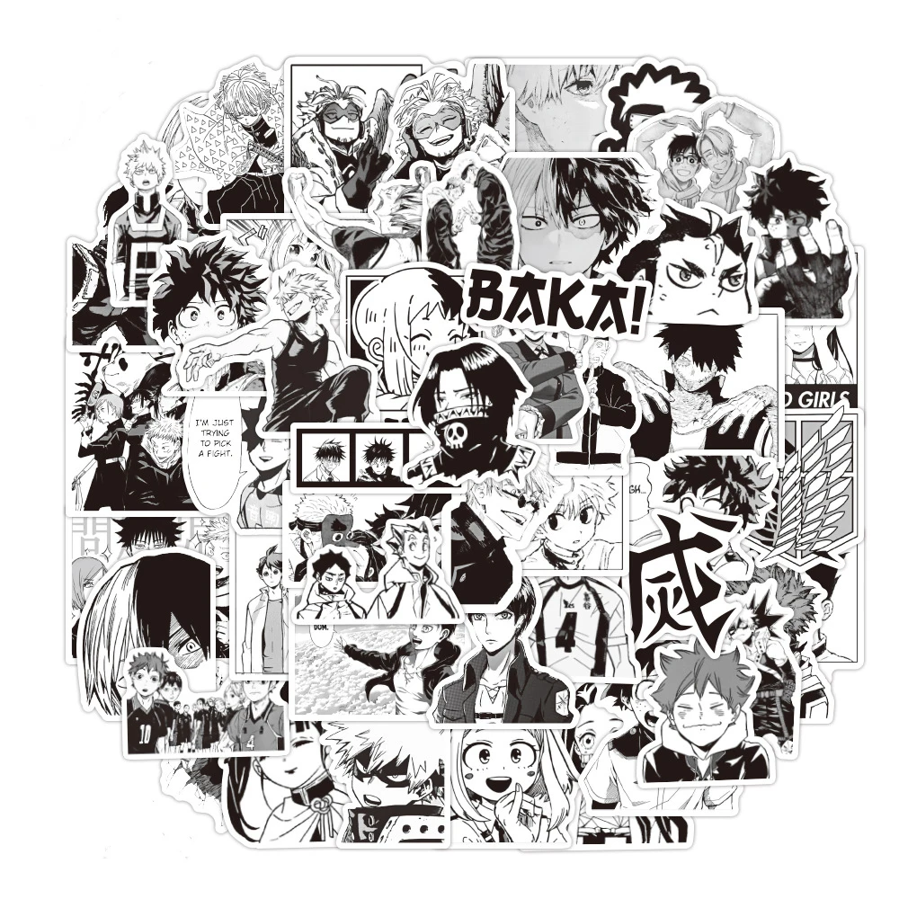 10/30/50PCS Black and White Anime Graffiti Collection Jujutsu Haikyuu Attack on Titan Stickers Kids Toys PVC Stickers Wholesale
10/30/50PCS Black and White Anime Graffiti Collection Jujutsu Haikyuu Attack on Titan Stickers Kids Toys PVC Stickers Wholesale