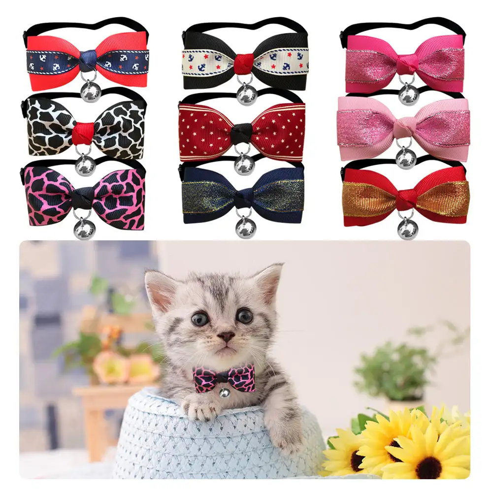 Милый ошейник для кошек с колокольчиком и бантом, ошейник для кошек и собак, Регулируемая пряжка, аксессуары для животных
Милый ошейник для кошек с колокольчиком и бантом, ошейник для кошек и собак, Регулируемая пряжка, аксессуары для животных