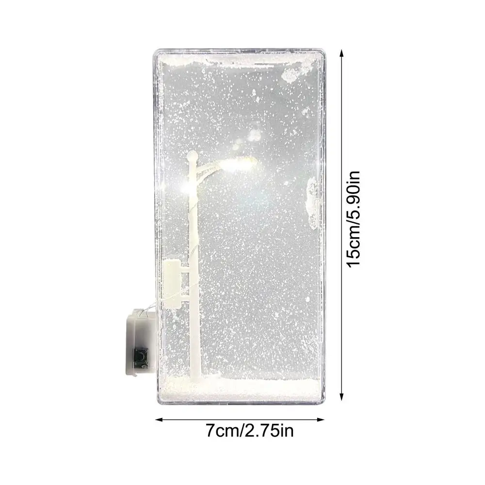 Снежная сцена Уличный фонарь Текущий маленький ночник Снежный ночной снежный фонарь Декор Художественные ремесла Ночные уличные фонари для внутреннего рабочего стола