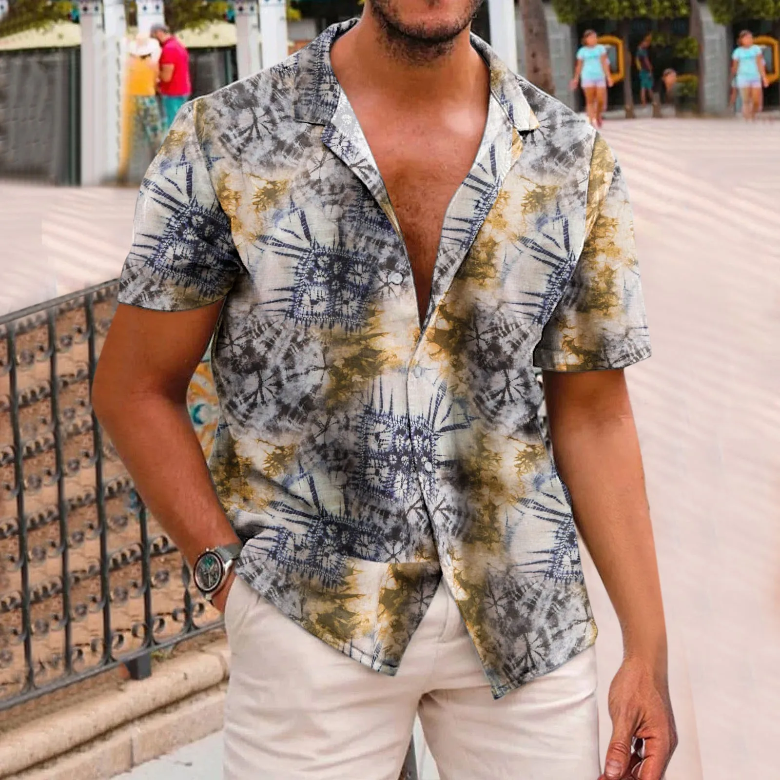 Camisas 3 Colors Men Button Down Summer Printed Casual Short Sleeves Lapel Shirt Fashionable Comfy Travel Hawaii Shirts In Stock
Camisas 3 Colors Men Button Down Summer Printed Casual Short Sleeves Lapel Shirt Fashionable Comfy Travel Hawaii Shirts In Stock