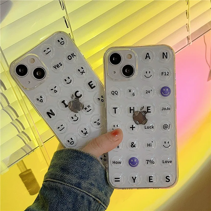 Cute Smiley Letters Push bubbles Clear Phone Case For iPhone 13 11 12 Pro X XR XS Max 7 8 Plus Cartoon Relieve Stress Soft Cover
Cute Smiley Letters Push bubbles Clear Phone Case For iPhone 13 11 12 Pro X XR XS Max 7 8 Plus Cartoon Relieve Stress Soft Cover