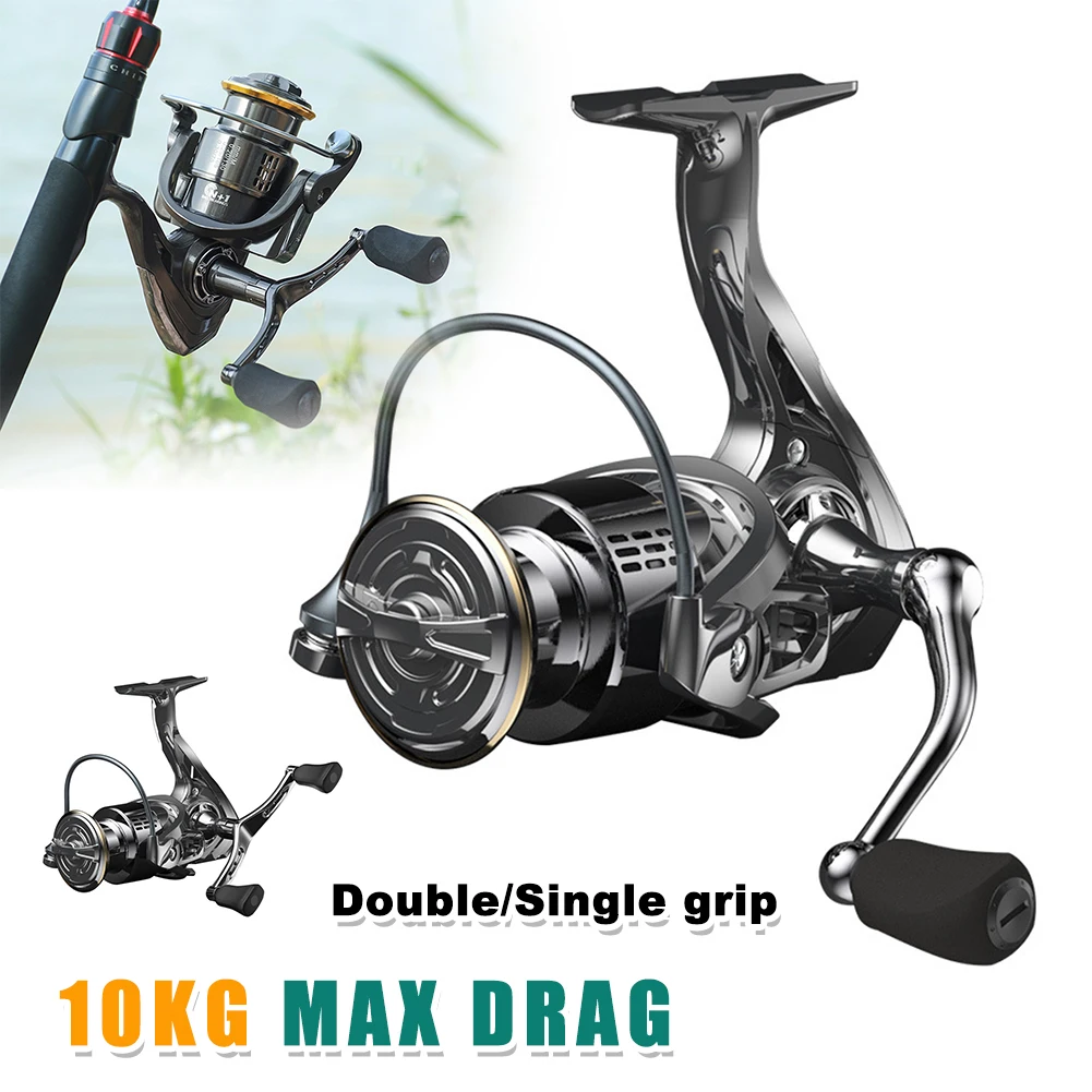 Lightweight Spinning Reel 10KG Max Drag Shallow Spool Single/Double Grip Fishing Reel Metal Spool Reel for Freshwater Saltwater
Lightweight Spinning Reel 10KG Max Drag Shallow Spool Single/Double Grip Fishing Reel Metal Spool Reel for Freshwater Saltwater