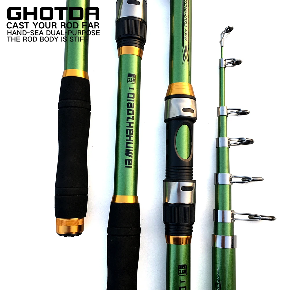 GHOTDA Telescopic Ice Fishing Rod Spinning Fly Carp Feeder Carbon Fiber Pesca 3.6M 3.0M 2.7M 2.4M 2.1M Travel Rod
GHOTDA Telescopic Ice Fishing Rod Spinning Fly Carp Feeder Carbon Fiber Pesca 3.6M 3.0M 2.7M 2.4M 2.1M Travel Rod