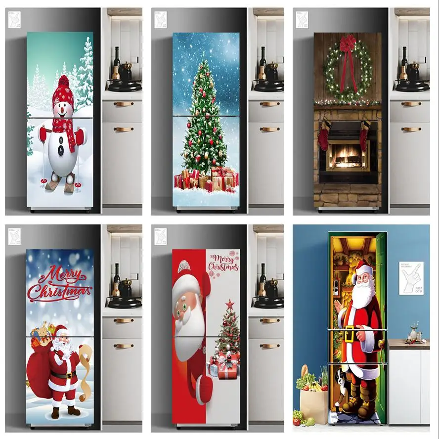 Christmas Refrigerator Sticker Self-Adhesive Removable Snowman Santa Claus Tree Mural Door Decal fridge Cover Film Xmas Posters
Christmas Refrigerator Sticker Self-Adhesive Removable Snowman Santa Claus Tree Mural Door Decal fridge Cover Film Xmas Posters