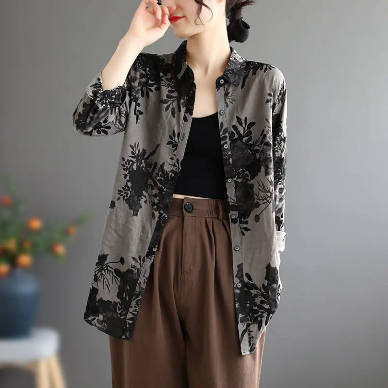 2022 New Literary And Artistic Vintage Printed Cotton Long Sleeved Shirt Loose Spring Top Women
2022 New Literary And Artistic Vintage Printed Cotton Long Sleeved Shirt Loose Spring Top Women