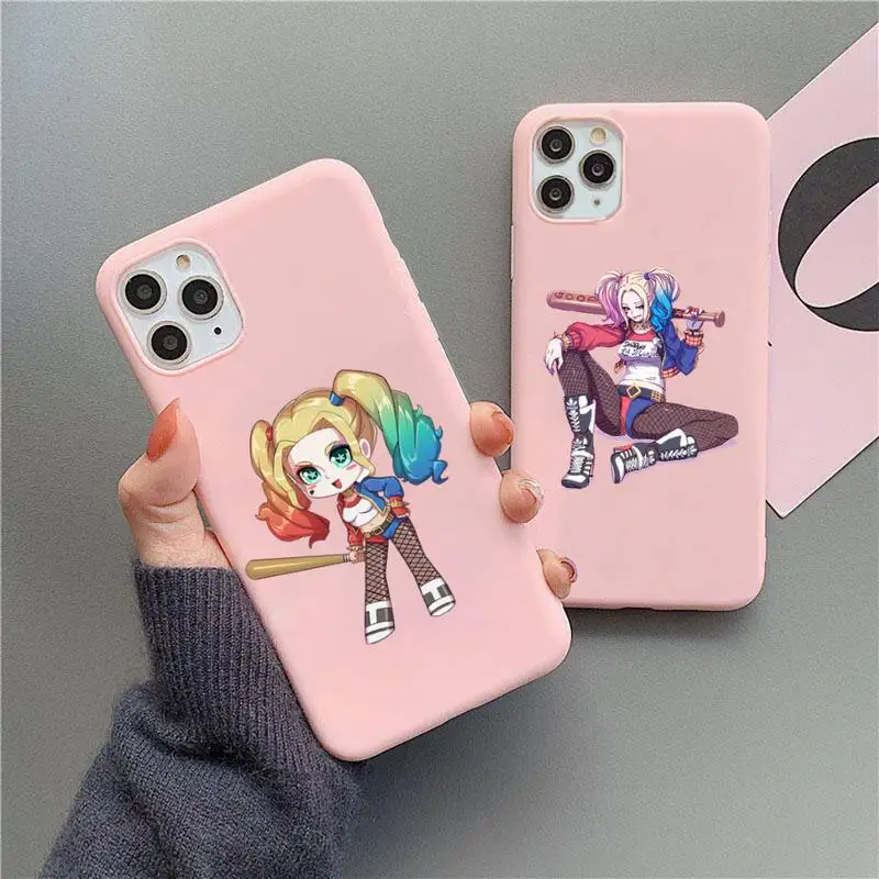 Cartoon Harley Quinn Joker Phone Case For iphone 13 12 11 Pro Max Mini XS 8 7 6 6S Plus X SE 2020 XR Matte Pink Silicone cover
Cartoon Harley Quinn Joker Phone Case For iphone 13 12 11 Pro Max Mini XS 8 7 6 6S Plus X SE 2020 XR Matte Pink Silicone cover
