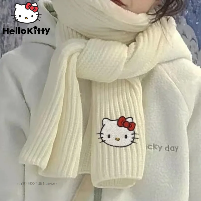 Sanrio Hello Kitty Embroidery Scarf Y2k Autumn Winter Kawaii Anime Cartoon Warm Cap Women Soft Cute Versatile Knitted Wool Shawl
Sanrio Hello Kitty Embroidery Scarf Y2k Autumn Winter Kawaii Anime Cartoon Warm Cap Women Soft Cute Versatile Knitted Wool Shawl