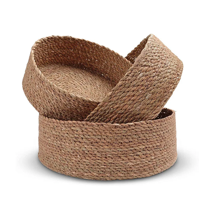 Kitchen Storage Basket Circular Woven Rush Straw Articles for Cosmetics Organizer Table Sundries Dried Fruit Bread Candy Tray
Kitchen Storage Basket Circular Woven Rush Straw Articles for Cosmetics Organizer Table Sundries Dried Fruit Bread Candy Tray
