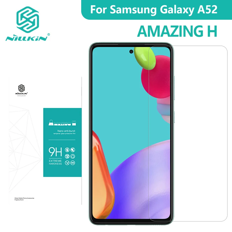 

For Samsung Galaxy A52 4G 5G A52S Nillkin H Screen Protector Tempered Glass Anti-Glare Transparent 0.33mm 9H Screen Film