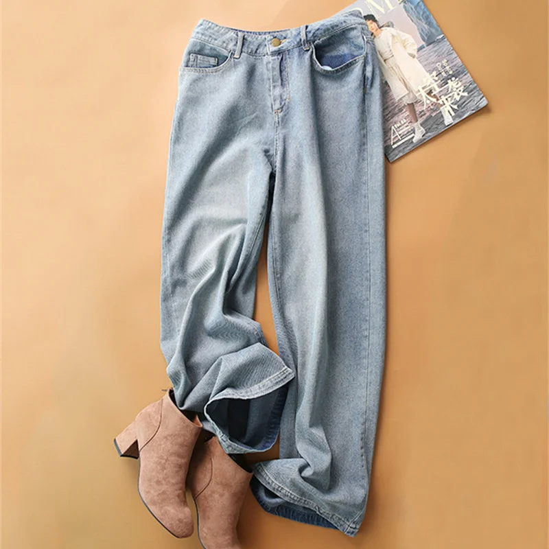 High Quality Women's 100% Cotton Wide Leg Jeans 2022 NEW spring autumn streetwear denim pants for femme pantalones de mujer K150
High Quality Women's 100% Cotton Wide Leg Jeans 2022 NEW spring autumn streetwear denim pants for femme pantalones de mujer K150
