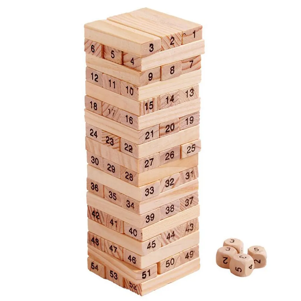 54 Pieces Log-coloured Digital Children's Stacked Building Blocks Wooden Tumbling Tower Game Family Garden Games Toy
54 Pieces Log-coloured Digital Children's Stacked Building Blocks Wooden Tumbling Tower Game Family Garden Games Toy