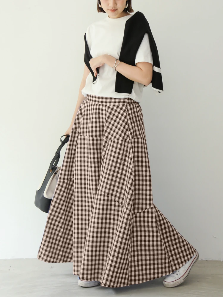 2023 New Summer Women Ankle-Length Skirts Leisure Motion Vintage Plaid Skirt Loose Elastic Red Oversized Streetwear Long Skirt
2023 New Summer Women Ankle-Length Skirts Leisure Motion Vintage Plaid Skirt Loose Elastic Red Oversized Streetwear Long Skirt