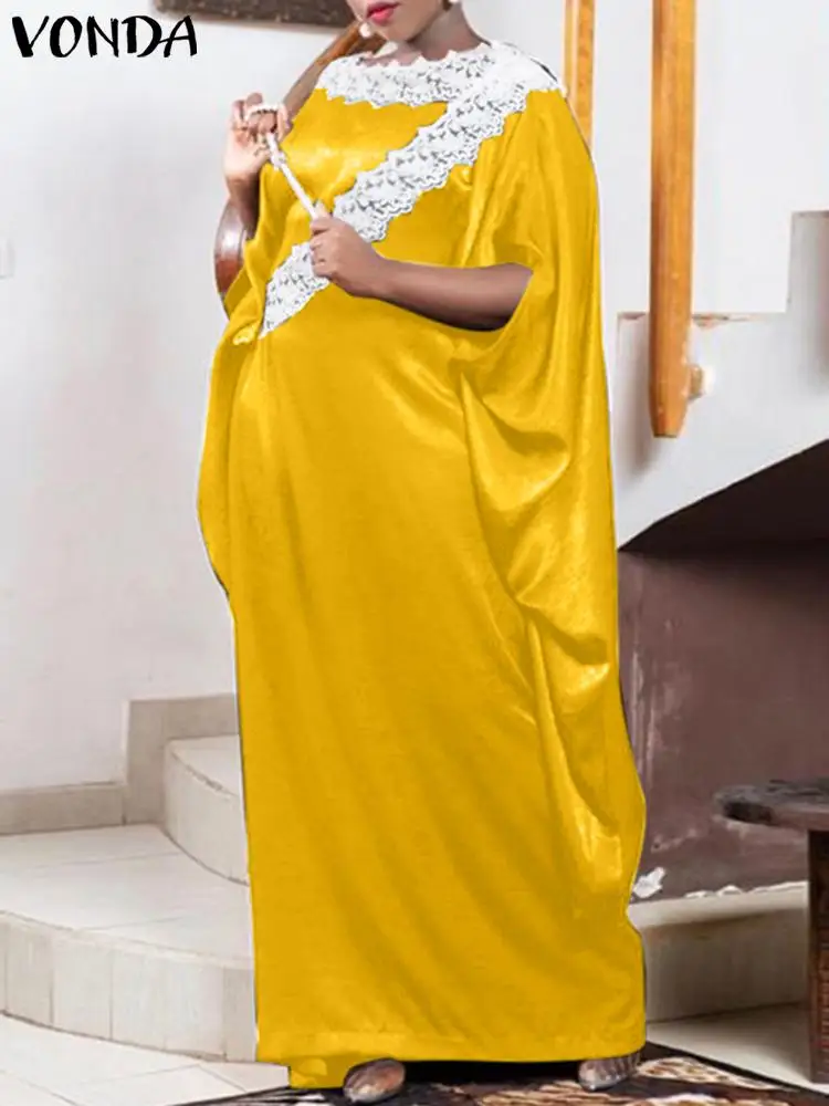 VONDA 2022 Oversize Femme Casual Lace Loose Vestido Summer Maxi Dress Women Bohemian Bat Sleeve Satin Long Sundress Party Robe
VONDA 2022 Oversize Femme Casual Lace Loose Vestido Summer Maxi Dress Women Bohemian Bat Sleeve Satin Long Sundress Party Robe