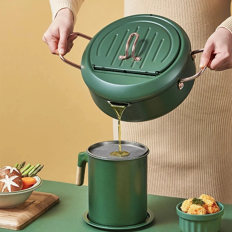 304 Stainless Steel Tempura Fryer Pan Kitchen Oil Frying Pot with Temperature Control Fried Fish Shrimp Pot Cooking
304 Stainless Steel Tempura Fryer Pan Kitchen Oil Frying Pot with Temperature Control Fried Fish Shrimp Pot Cooking