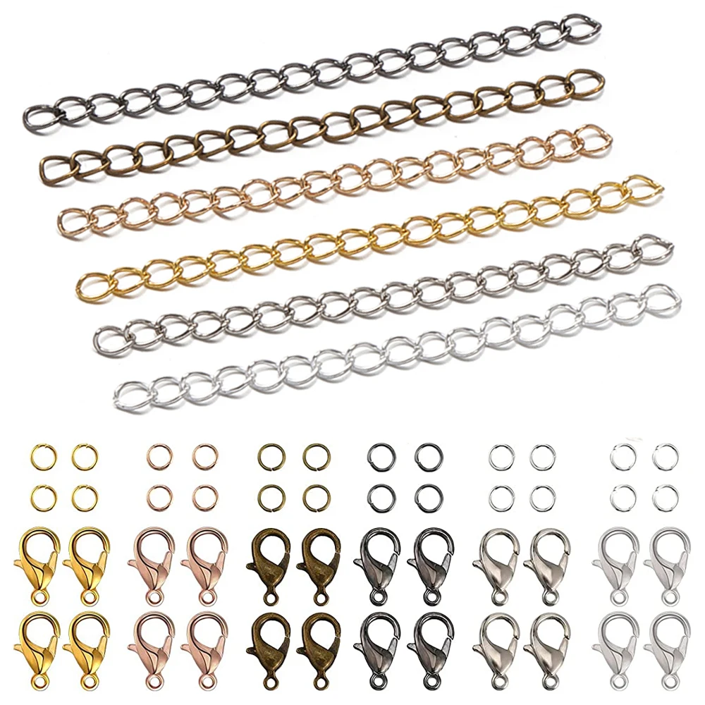 400Pcs Jewelry DIY Findings Kits 100pcs 5cm Bulk Chain 200pcs 5mm Jump Rings with 100pcs 12mm Lobster Clasps for Jewelry Making
400Pcs Jewelry DIY Findings Kits 100pcs 5cm Bulk Chain 200pcs 5mm Jump Rings with 100pcs 12mm Lobster Clasps for Jewelry Making