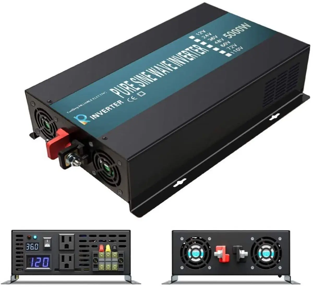 5000W Solar Panel Inverter 12V 120V Off Grid Pure Sine Wave Power Inverter Generator 24V 36V DC to 110V 220V 230V AC Converter 
5000W Solar Panel Inverter 12V 120V Off Grid Pure Sine Wave Power Inverter Generator 24V 36V DC to 110V 220V 230V AC Converter