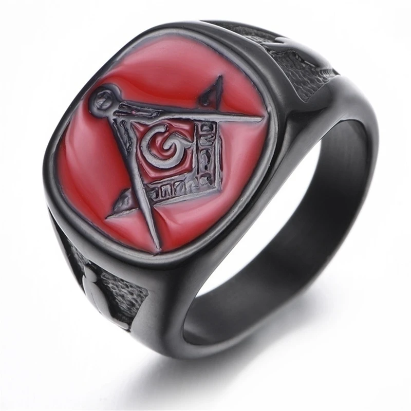 Ag Ring Fashion Black and Red Geometric Shape Freemasonry Ag Ring Creative Men's Punk Hip Hop Party Jewelry Simple Popular Gift
Ag Ring Fashion Black and Red Geometric Shape Freemasonry Ag Ring Creative Men's Punk Hip Hop Party Jewelry Simple Popular Gift