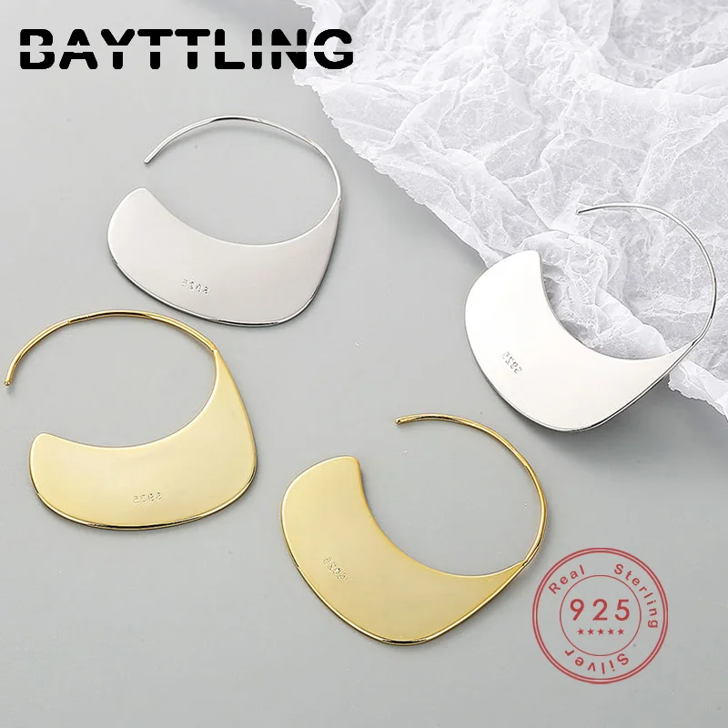 BAYTTLING 925 Sterling Silver Simple Glossy Bread Hoop Earrings For Women Fashion Glamour Wedding Party Jewelry Gifts
BAYTTLING 925 Sterling Silver Simple Glossy Bread Hoop Earrings For Women Fashion Glamour Wedding Party Jewelry Gifts