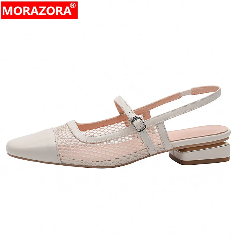 MORAZORA 2022 New Simple Genuine Leather Women Sandals Solid Low Heels Ladies Square Toe Shallow Ladies Dress Shoes
MORAZORA 2022 New Simple Genuine Leather Women Sandals Solid Low Heels Ladies Square Toe Shallow Ladies Dress Shoes