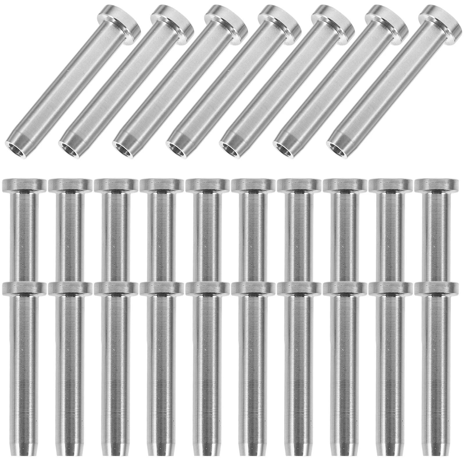 20 Pcs Stainless Steel Connector Swage Tensioner Metal Post Terminal Wood Stair Cable Crimps 
20 Pcs Stainless Steel Connector Swage Tensioner Metal Post Terminal Wood Stair Cable Crimps