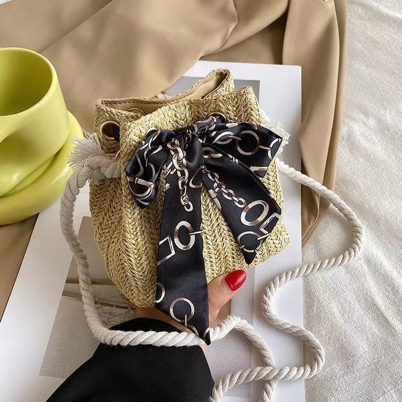 Summer Straw Shoulder Bag for Women 2022 Rattan Woven Crossbody Bucket Bags Female Silk Scarf Bohemia Beach Handbag and Purses
Summer Straw Shoulder Bag for Women 2022 Rattan Woven Crossbody Bucket Bags Female Silk Scarf Bohemia Beach Handbag and Purses